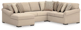 Bay Furniture Gallery - Ashley Furniture - LadyMae Sectional - RAF 2-Piece Sectional with Chaise / Twill - 59404S2